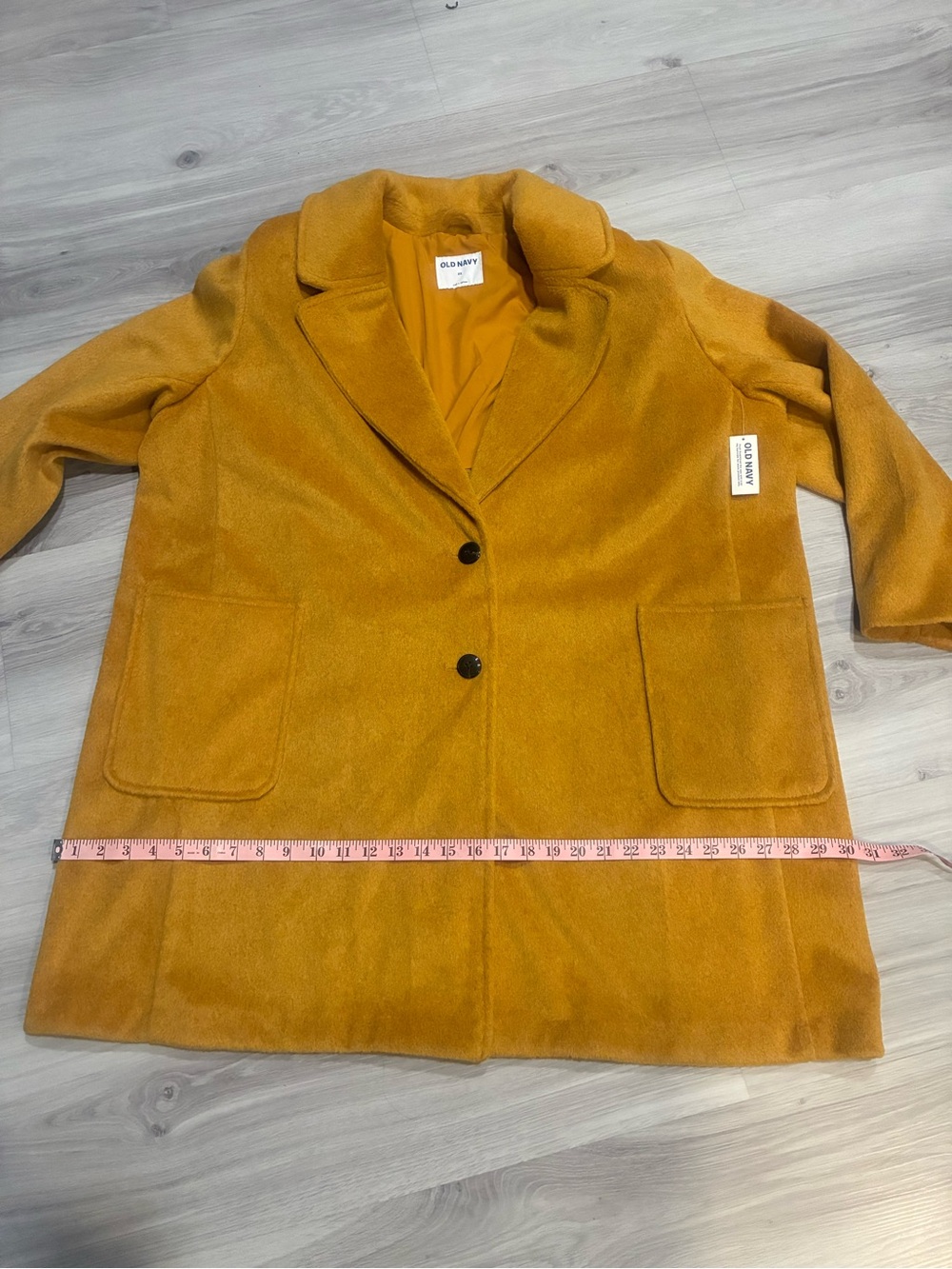 Old Navy Women's Mustard Wool-Blend Coat - Picture 7 of 11